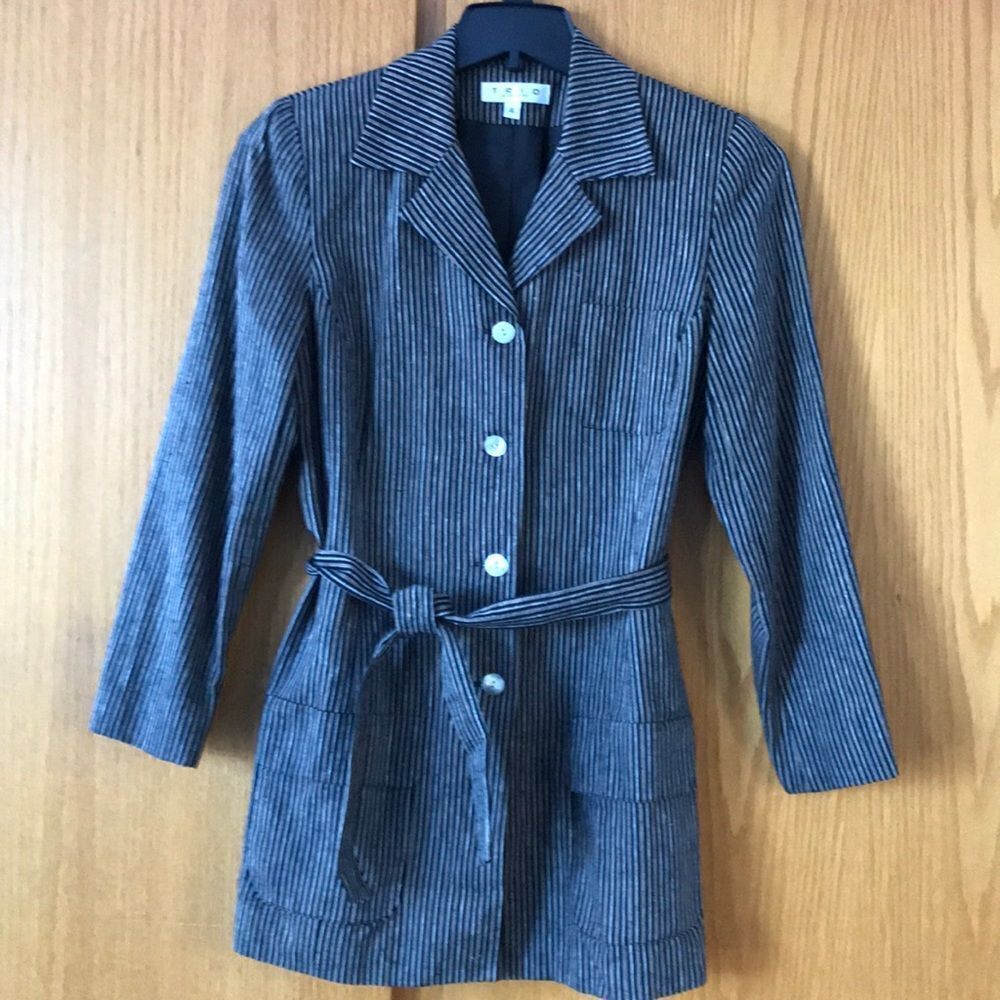 Trio New York black/browns linen blend jacket, 4